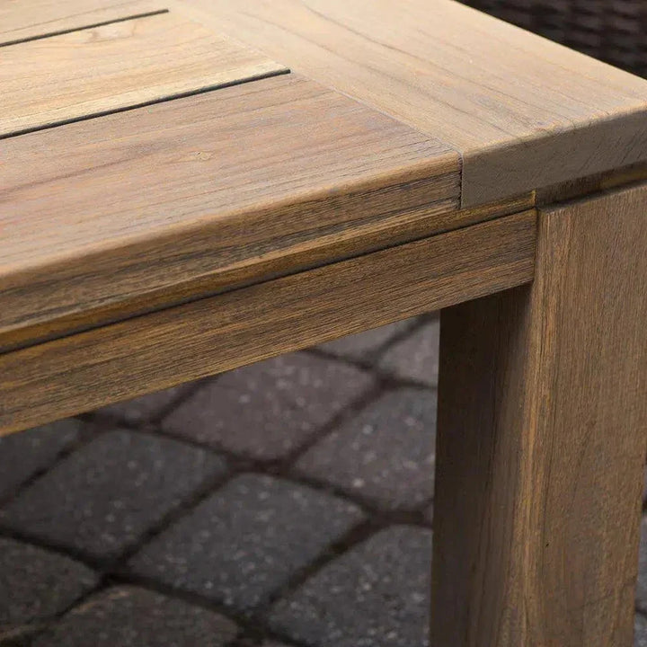 Catalina Wicker Lounge Set Teak Tables Made USA-Outdoor Lounge Sets-Lloyd Flanders-LOOMLAN