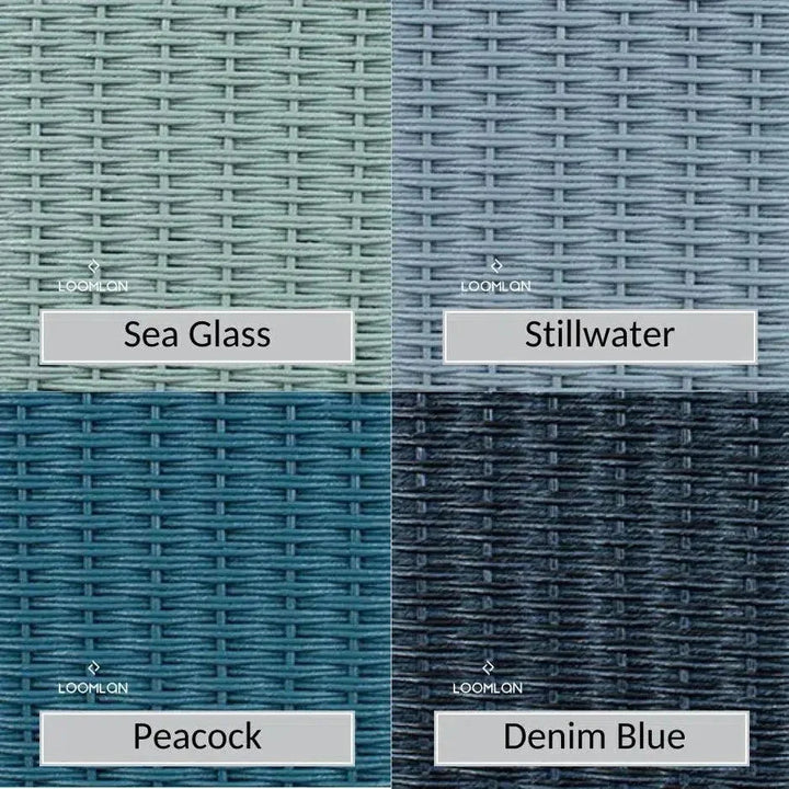 Catalina Wicker Lounge Set Teak Tables Made USA-Outdoor Lounge Sets-Lloyd Flanders-LOOMLAN