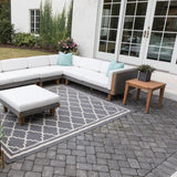 Catalina Wicker Sectional With Ottoman and End Table Patio Set Outdoor Lounge Sets LOOMLAN By Lloyd Flanders