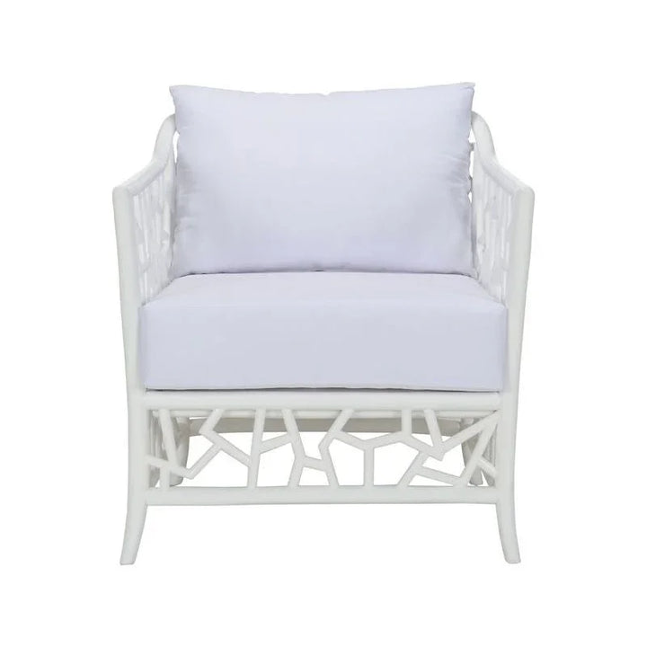 Catania Geometric Pattern White Lounge Chair - LOOMLAN - Wildwood - Accent Chairs