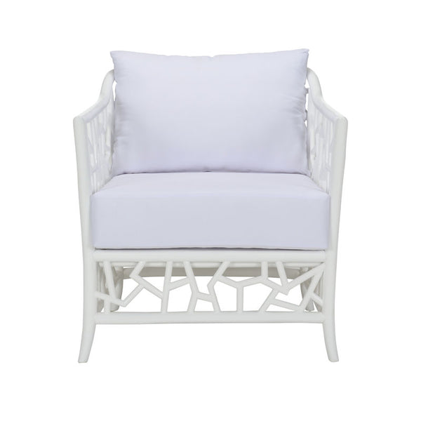 Catania Geometric Pattern White Lounge Chair-Accent Chairs-Wildwood-LOOMLAN