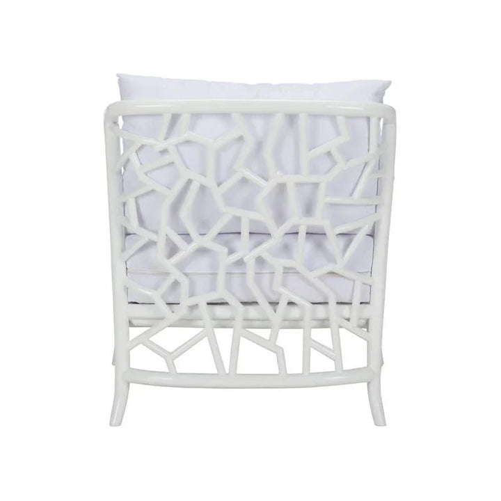 Catania Geometric Pattern White Lounge Chair - LOOMLAN - Wildwood - Accent Chairs