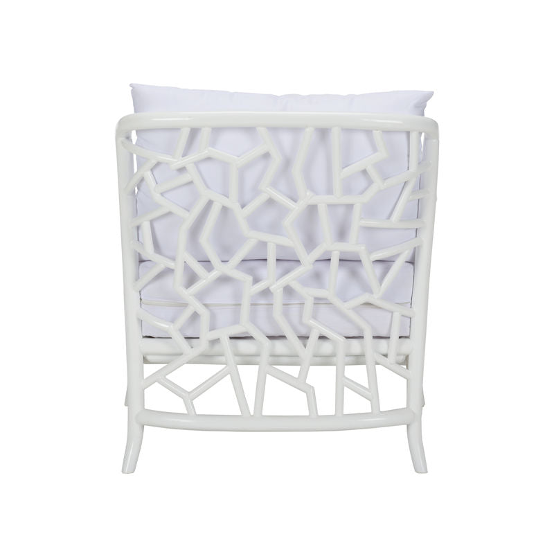 Catania Geometric Pattern White Lounge Chair-Accent Chairs-Wildwood-LOOMLAN