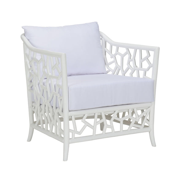 Catania Geometric Pattern White Lounge Chair-Accent Chairs-Wildwood-LOOMLAN