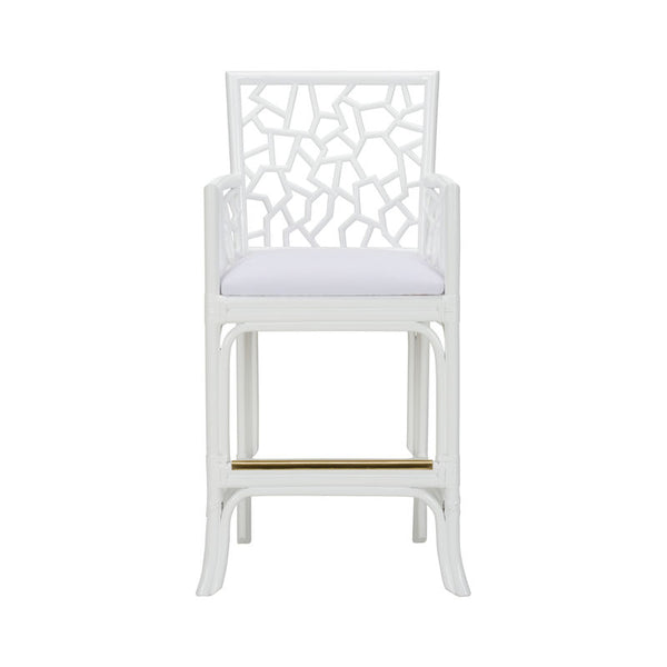 Catania Geometric Pattern White Stool-Club Chairs-Wildwood-LOOMLAN