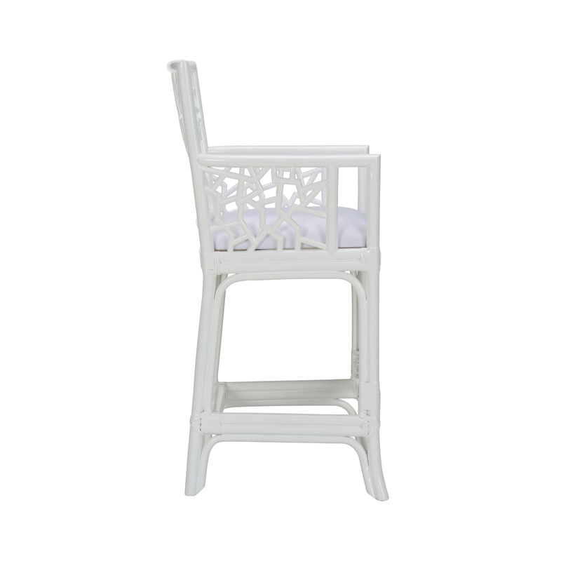 Catania Geometric Pattern White Stool-Club Chairs-Wildwood-LOOMLAN