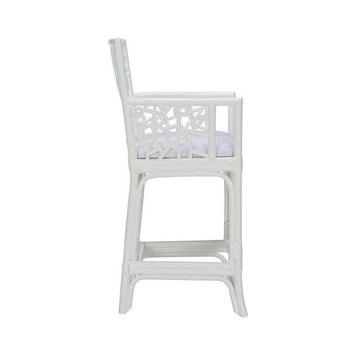 Catania Geometric Pattern White Stool - LOOMLAN - Wildwood - Club Chairs