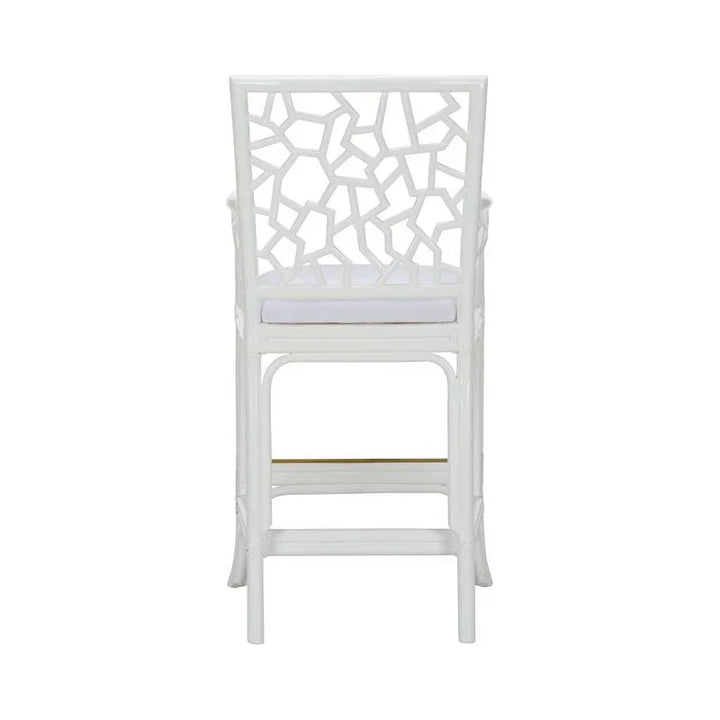 Catania Geometric Pattern White Stool - LOOMLAN - Wildwood - Club Chairs