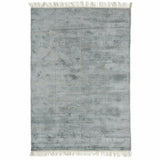 Catania Turquoise Blue Grey Solid  Handmade Wool Rug