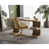 Catrine Mmesmerizing Shaped Wooden Desk-Home Office Desks-SUNPAN-LOOMLAN