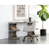 Catrine Mmesmerizing Shaped Wooden Desk-Home Office Desks-SUNPAN-LOOMLAN