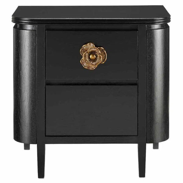 Caviar Black Antique Brass Briallen Accent Cabinet