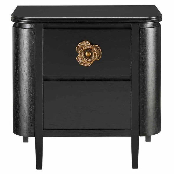 Caviar Black Antique Brass Briallen Black Small Accent Cabinet Accent Cabinets LOOMLAN By Currey & Co