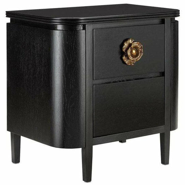 Caviar Black Antique Brass Briallen Black Small Accent Cabinet Accent Cabinets LOOMLAN By Currey & Co