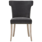 Celina Dining Chair Dark Dove Velvet Natural Oak Gold Nails Dining Chairs LOOMLAN By Essentials For Living