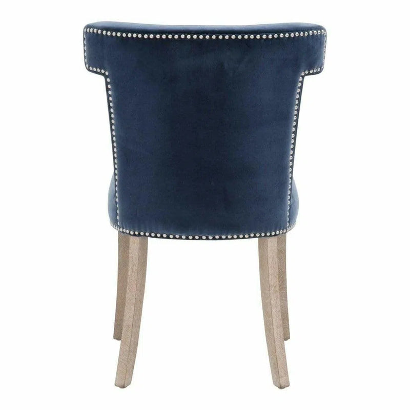 Celina Dining Chair Denim Velvet Natural Gray Oak Dining Chairs LOOMLAN By Essentials For Living