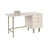 Celine Desk - Cream With Antique Brass-Home Office Desks-SUNPAN-LOOMLAN