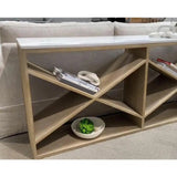 Cellar Console Table Gray Oak White Quartz