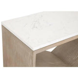 Cellar Console Table Gray Oak White Quartz