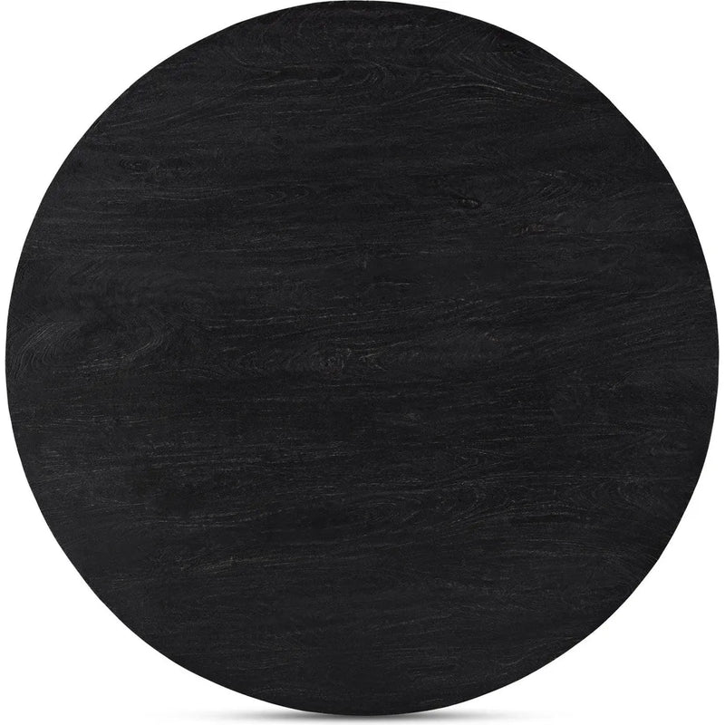 Cember Solid Wood Black Round Dining Table