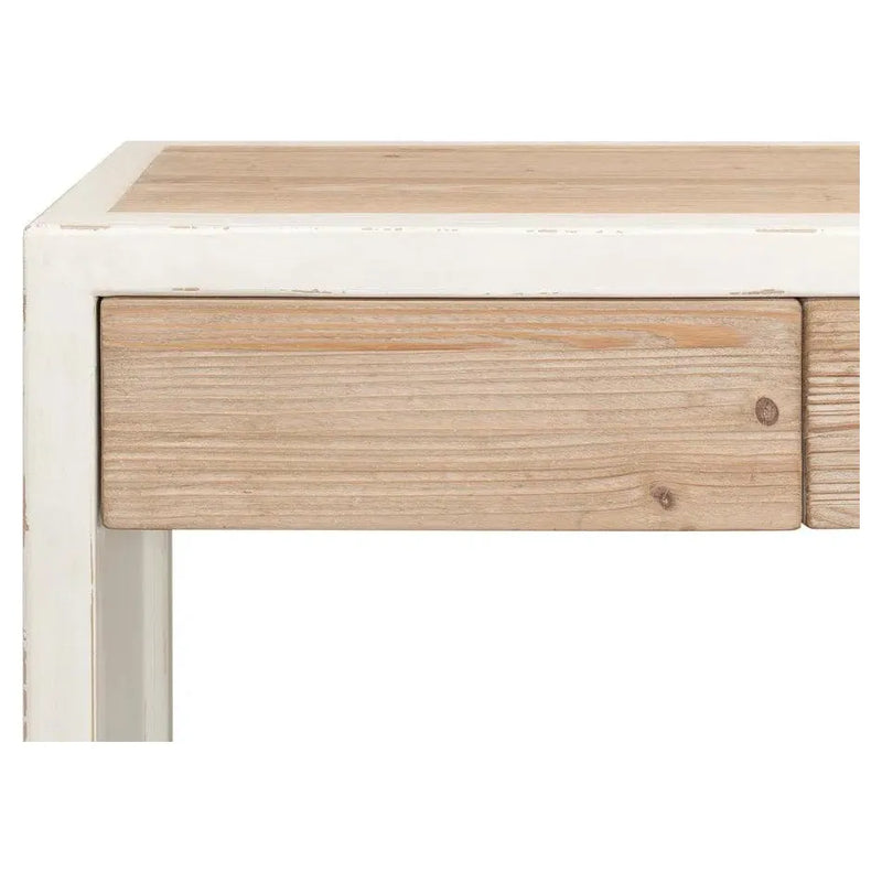 Center Drawer Console Table Storage Two Tone Wood