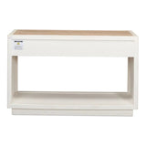 Center Drawer Console Table Storage Two Tone Wood