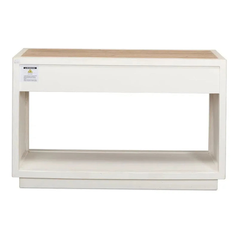 Center Drawer Console Table Storage Two Tone Wood