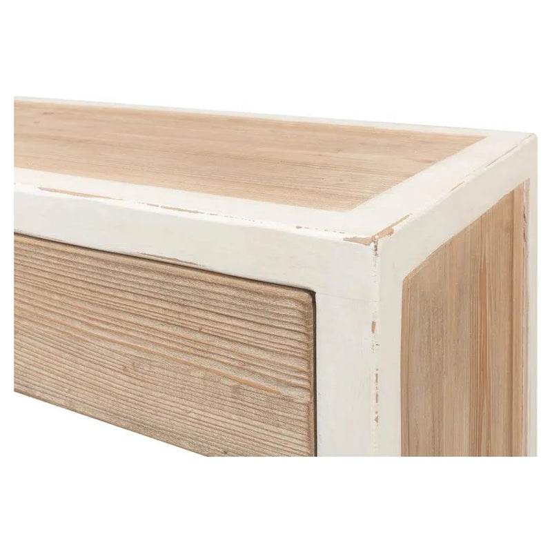 Center Drawer Console Table Storage Two Tone Wood