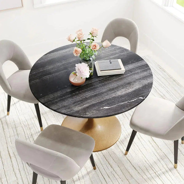 Central City Dining Table Gray & Black Dining Tables LOOMLAN By Zuo Modern