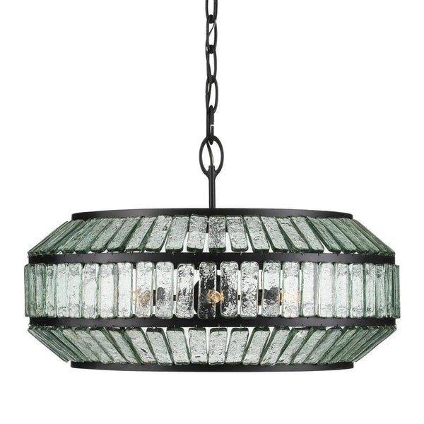 Centurion Recycled Glass Chandelier - LOOMLAN - Currey & Co - Chandeliers