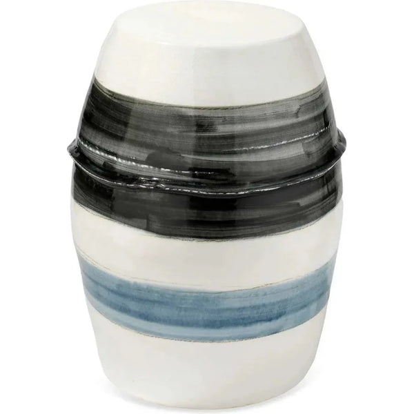 Ceramic Horizon Striped Mid Century Side Table - LOOMLAN - Jamie Young - Side Tables
