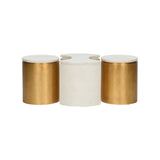 Chain Marble Top Barrel Shaped Table Set-Coffee Tables-Chelsea House-LOOMLAN