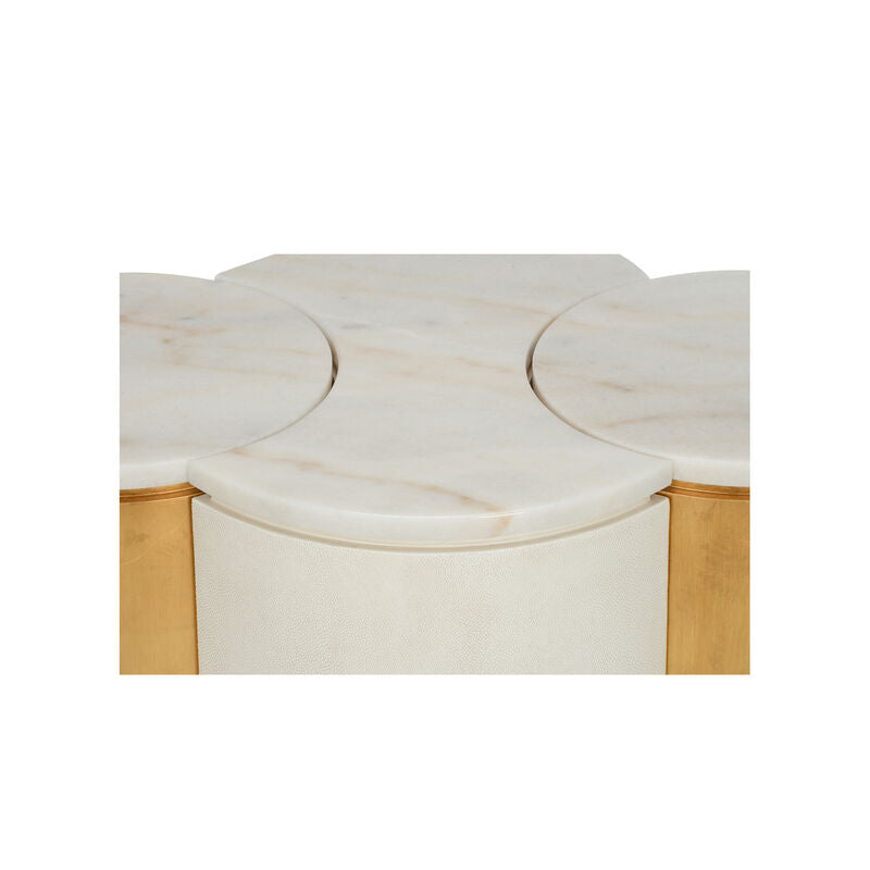 Chain Marble Top Barrel Shaped Table Set-Coffee Tables-Chelsea House-LOOMLAN