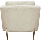 Chair in Light Cream Fabric with Gold Metal Legs Club Chairs LOOMLAN By Diamond Sofa