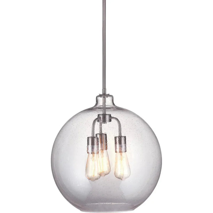 Chamberlain Metal and Glass Silver Pendant - LOOMLAN - Bassett Mirror - Pendants