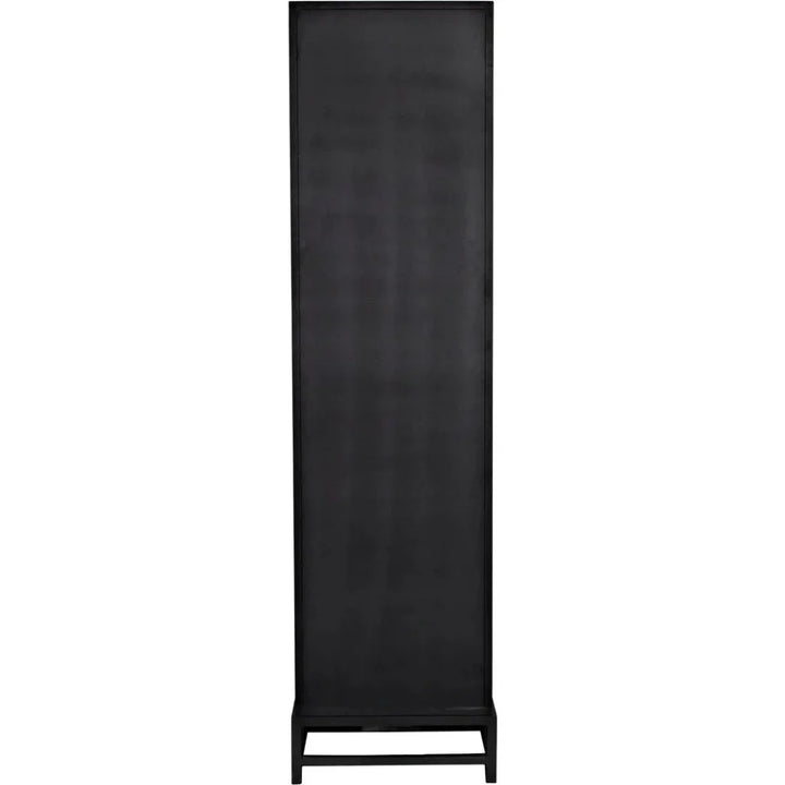 Chandler Tall Glass Display Curio Cabinet Black Metal - LOOMLAN - Noir - Bookcases