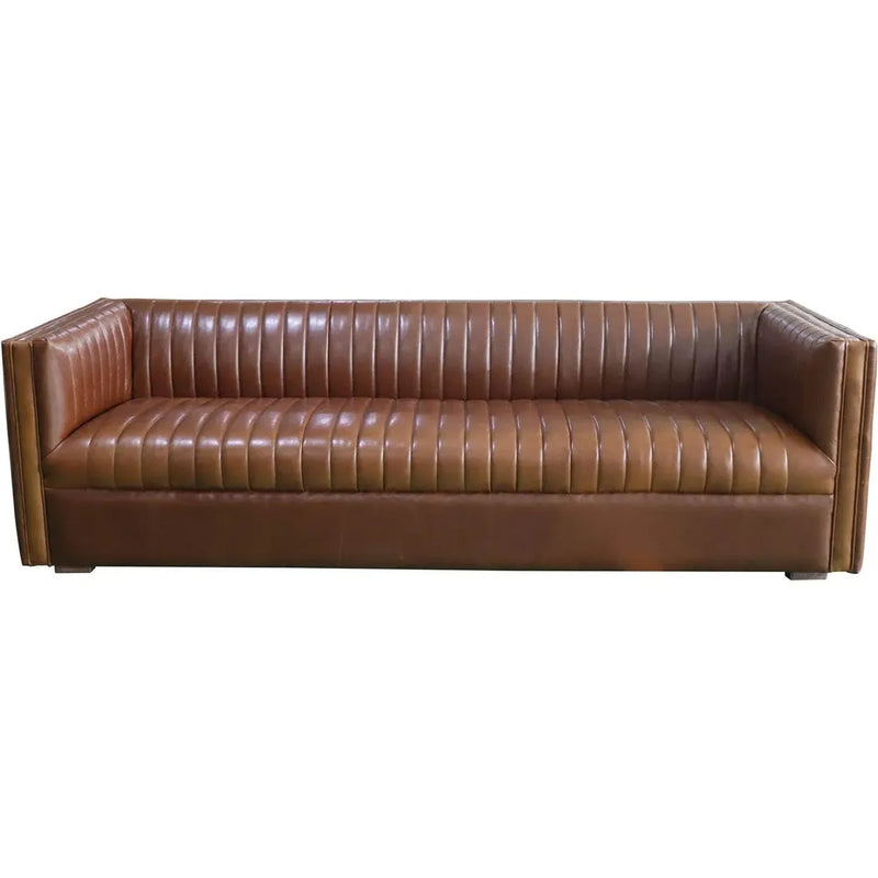 Channel Sofa - Camel Brown Sofas & Loveseats LOOMLAN By LH Imports