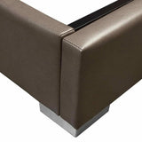 Channel Tufted Dark Grey Leather Bed Frame-Beds-Diamond Sofa-LOOMLAN