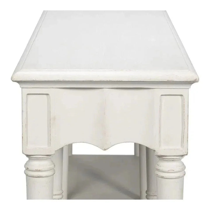 Chantal Console Table Drawers & Storage Antique White - LOOMLAN - Sarreid - Console Tables