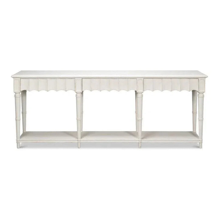 Chantal Console Table Drawers & Storage Antique White - LOOMLAN - Sarreid - Console Tables