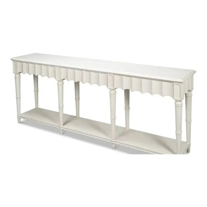 Chantal Console Table Drawers & Storage Antique White - LOOMLAN - Sarreid - Console Tables