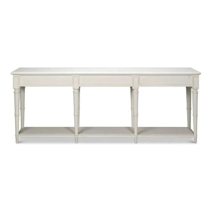 Chantal Console Table Drawers & Storage Antique White - LOOMLAN - Sarreid - Console Tables