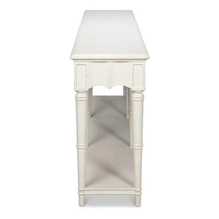 Chantal Console Table Drawers & Storage Antique White - LOOMLAN - Sarreid - Console Tables