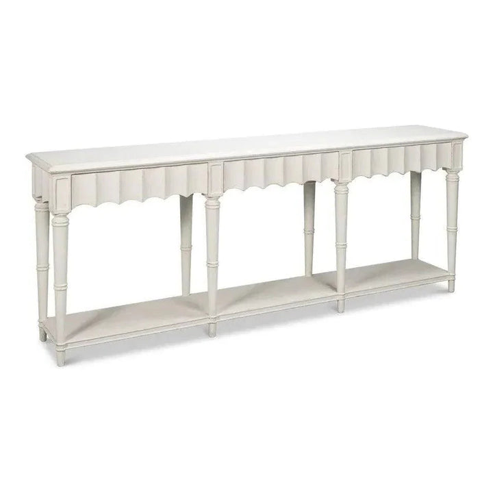 Chantal Console Table Drawers & Storage Antique White - LOOMLAN - Sarreid - Console Tables
