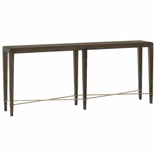 Chanterelle Champagne Verona Brown Console Table Console Tables LOOMLAN By Currey & Co