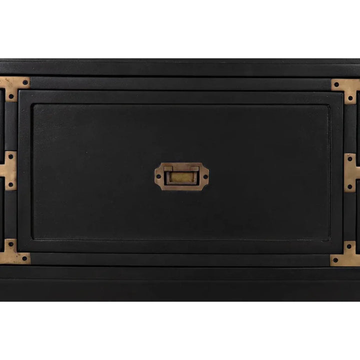 Charles Wood and Brass Black Chest - LOOMLAN - Noir - Chests