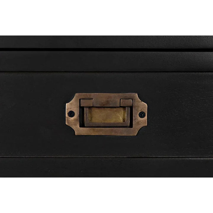Charles Wood and Brass Black Chest - LOOMLAN - Noir - Chests