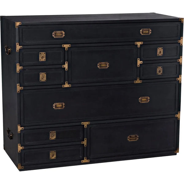 Charles Wood and Brass Black Chest