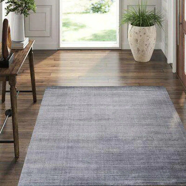 Charm Stone Grey Solid Handmade Area Rug