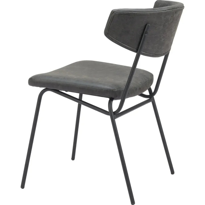 Charon Dining Chair (Set of 2) Vintage Black - LOOMLAN - Zuo Modern - Dining Chairs